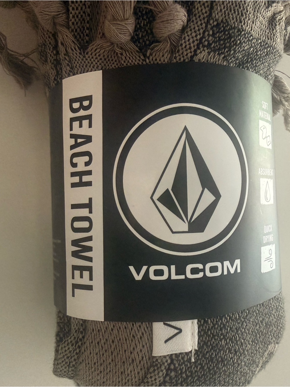 Volcom Beach Towel in Brown and Black